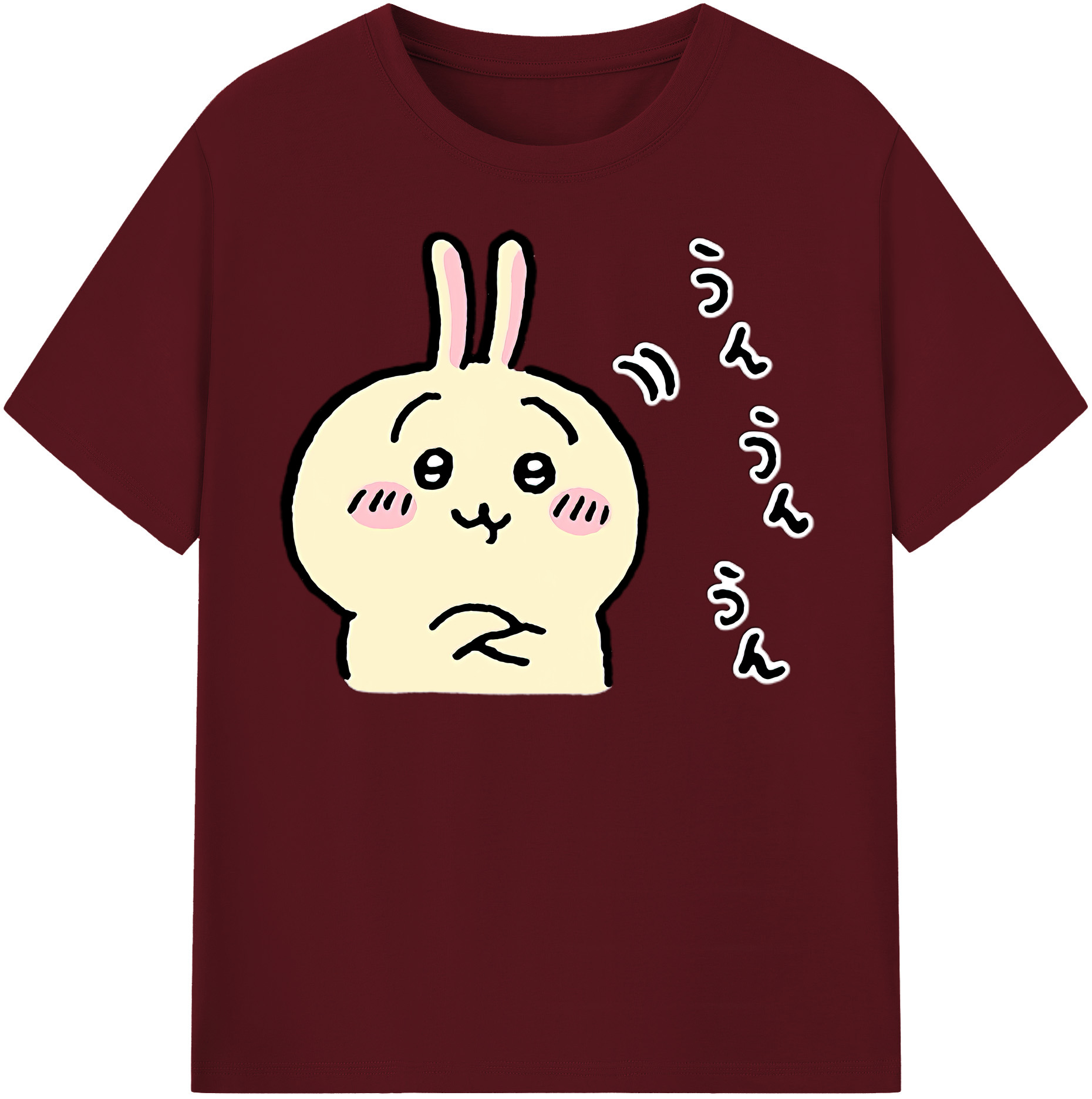 （画像用） ちいかわ うさぎ Chii-kawa usagi 綿100％半袖Tシャツ（フロントプリント）